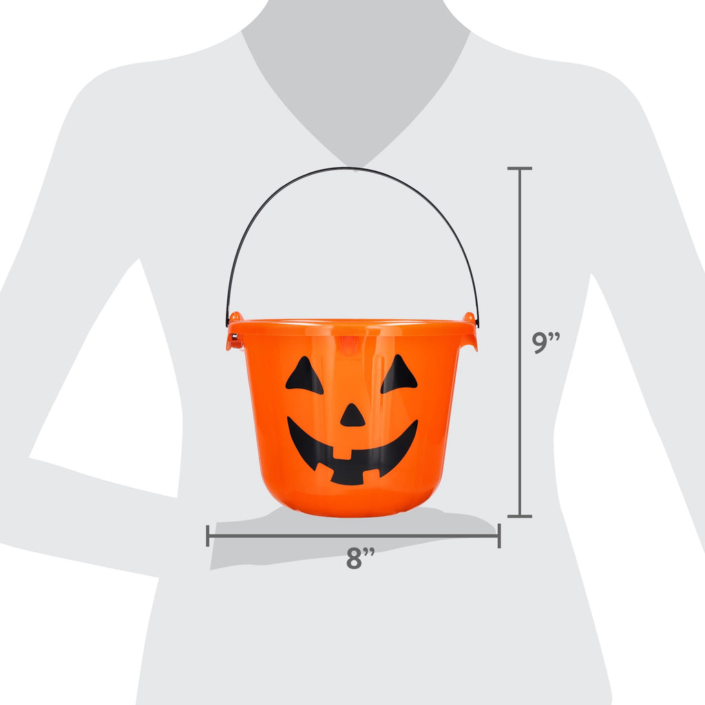 Light-Up Jack-o'-Lantern Trick-or-Treat Bucket, Orange, 6.5", Halloween by Way To Celebrate