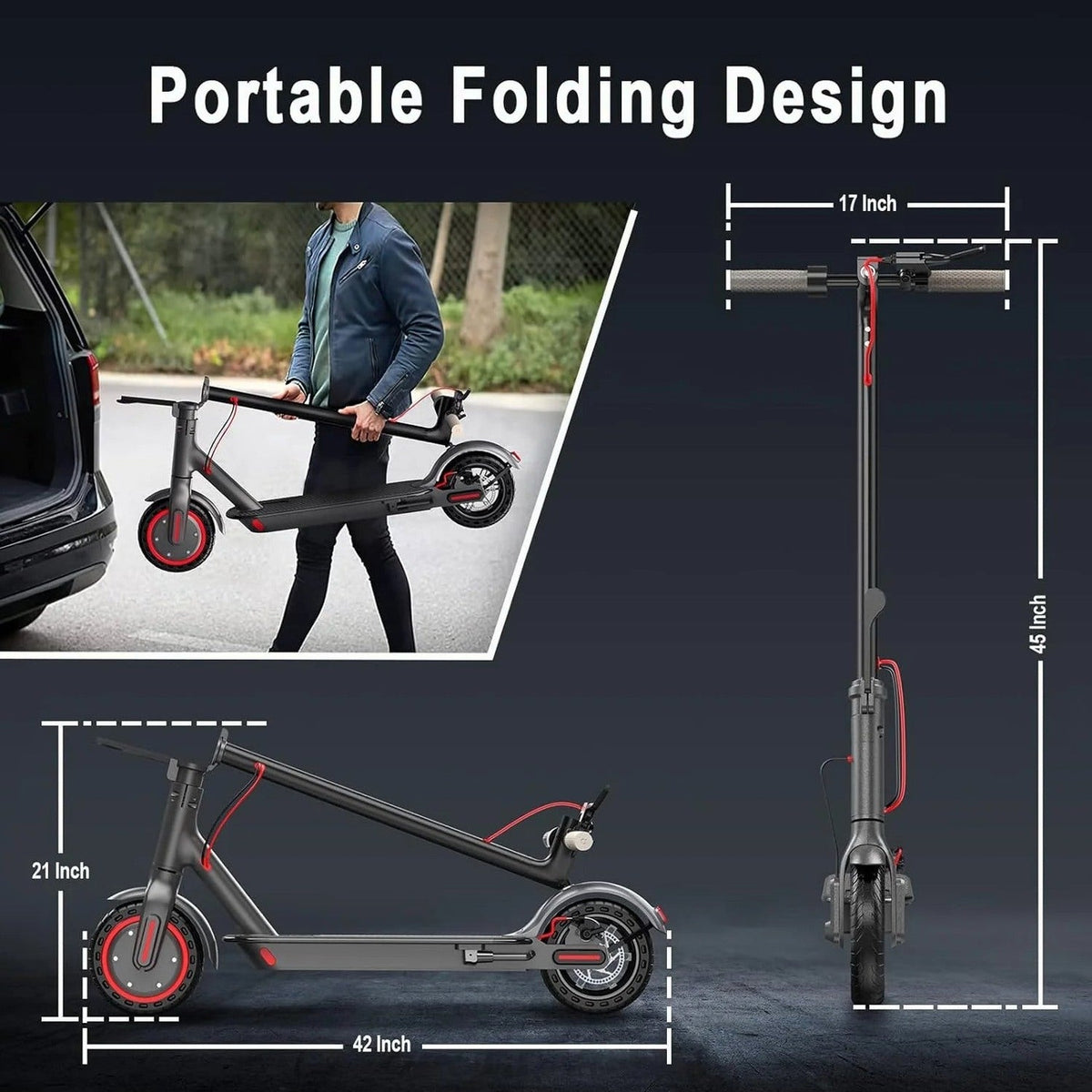 Roinside Electric Scooter, 8.5 in Solid Tires, 350W Motor, Up To 19 MPH, 21-23 Miles - UP12 Plus