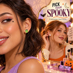 9 Pairs Halloween Earrings Studs- Pumpkin Spider Web Ghost Bat Dangle Earrings for Women, Halloween Outfits Accessories, Costume Party Favors