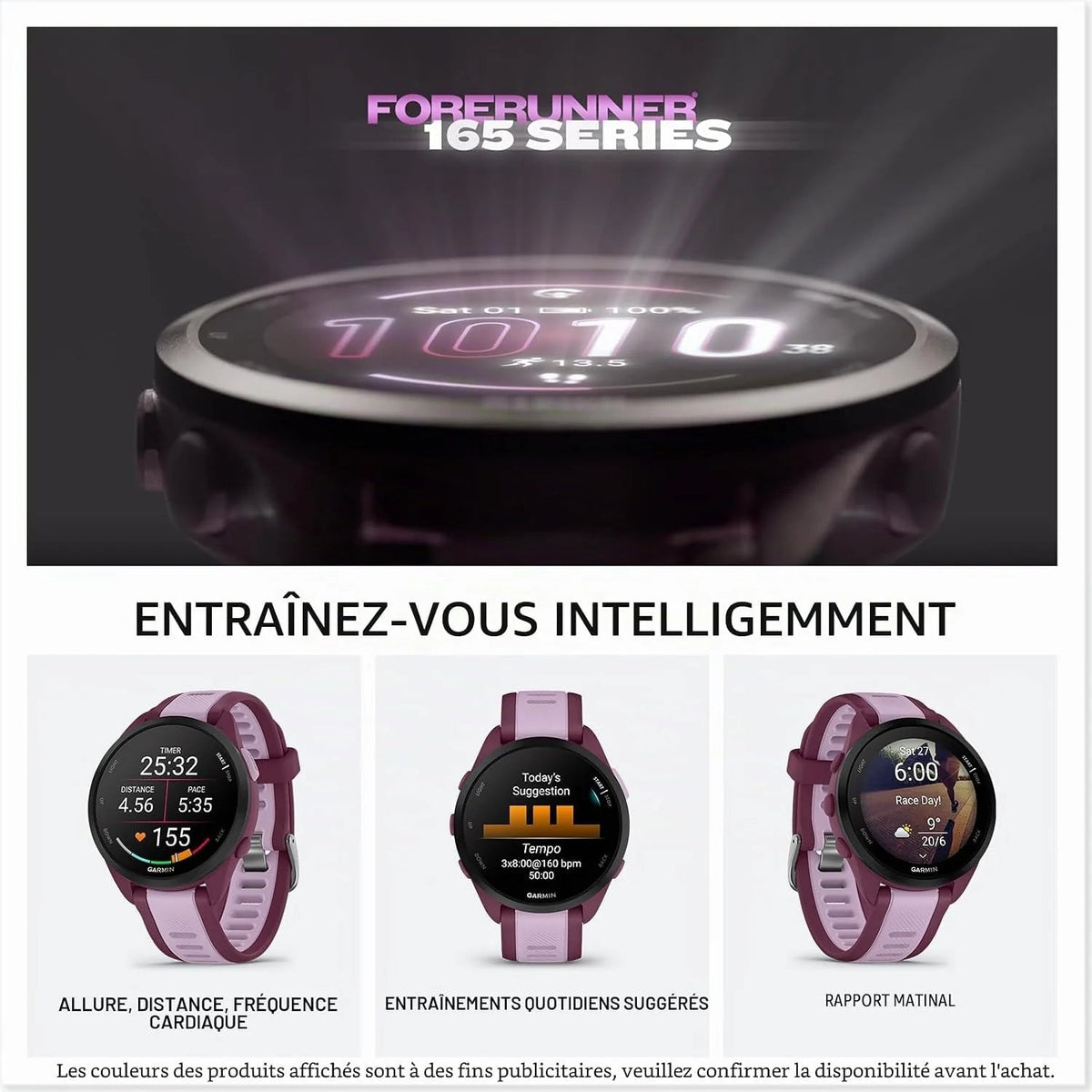 Garmin GPS Running Smartwatch, 43 mm, Music - Forerunner 165 Music