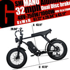 Electric Mountain Bike For Adults, 20 x 4.0 Fat Tires, 1000W Motor, 48V 20Ah Battery, Black - G-M1Sp