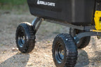 Poly Dump Garden Cart With No-Flat Tires And Serrated Shovel, 7 Cubic Feet, 1,200 lb Capacity, Black