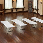Commercial Stacking Folding Table 4-Pack, 8 ft, White - 80344
