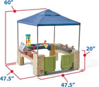 Step2 Kids' All Around Playtime Patio Kitchen Play Set With Canopy, 47.5 x 47.5 x 60 Inches - 874100