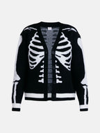 Women's Halloween Skeleton Graphic Cardigan Sweater from Way to Celebrate, Sizes S-4X