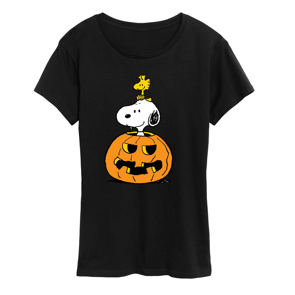 Peanuts - Snoopy Woodstock Pumpkin Women's Short Sleeve Graphic T-Shirt