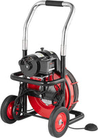 VEVOR Drain Cleaner Machine 100FT x 1/2 Inch, 550W, 8 Cutters, Red + Black