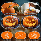 Ninonly 26Pcs Halloween Pumpkin Carving Kit, with 24 PCS Stainless Steel Pumpkin Carving Stencils&2 Carving Tools