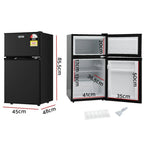Devanti Bar Fridge Mini Freezer Refrigerator, 80L, Black