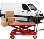 MERXENG Hydraulic Lift Table Cart, 660 lbs, 31 in Lift Height, Double Scissor, 4 Wheels