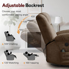 Korser Swivel Rocker Recliner Chair With Massage, Heating, USB Charging And Storage