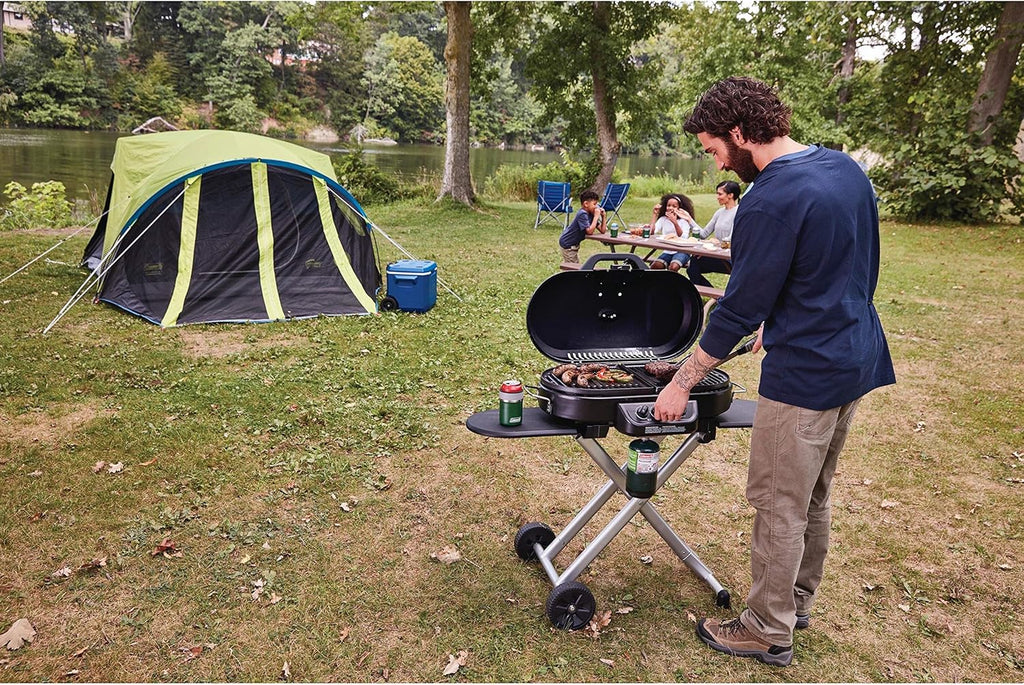 RoadTrip 285 Portable Stand-Up Propane Grill - 3 Adjustable Burners