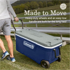 Coleman Classic Series Insulated Wheeled Cooler, 100-Quart, Rock Grey - Wheeled