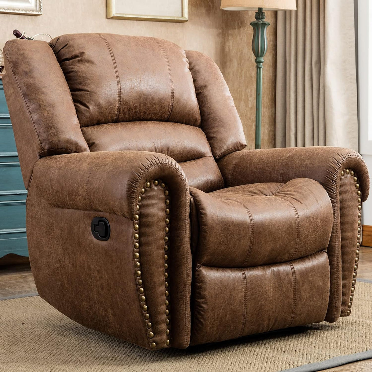 CANMOV Manual Recliner Chair, Nut Brown