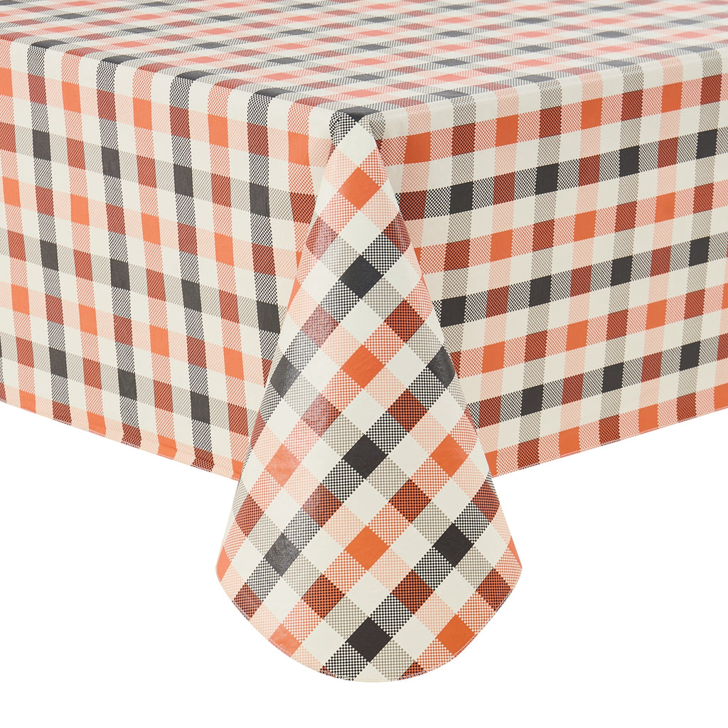 Way To Celebrate Halloween PEVA Tablecloth Indoor & Outdoor Table 60" x 84" - Buffalo Plaid