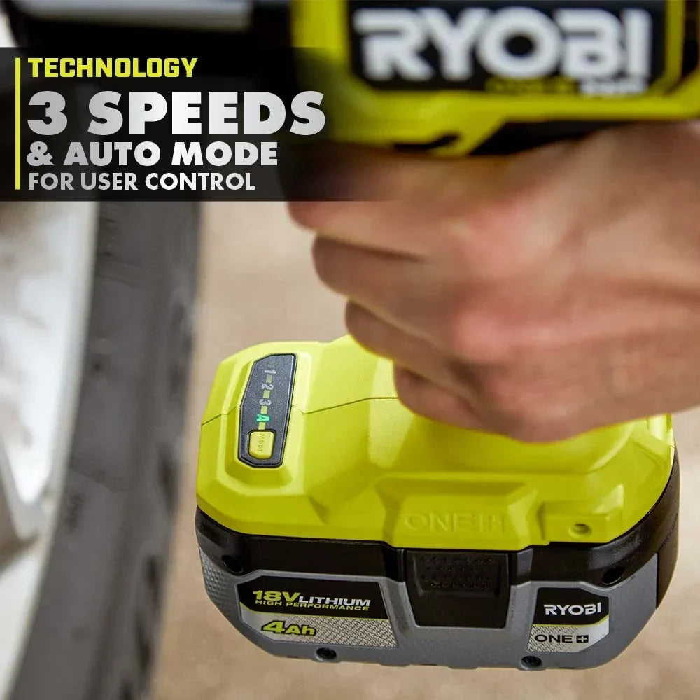RYOBI 18V ONE+ HP Brushless 4-Mode 1/2" High Torque Impact Wrench Kit - 1,170 ft-lbs. Breakaway Torque