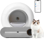 Automatic Cat Litter Box, White, 65L Capacity, 9L Collection Bin - TYSD-1