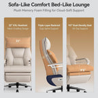 OKUP M80 Dual Motor Executive Office Chair With Footrest, 420lbs, Beige