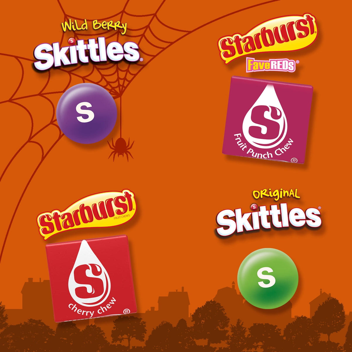 Skittles & Starburst Fun Size Chewy Halloween Candy Variety Pack