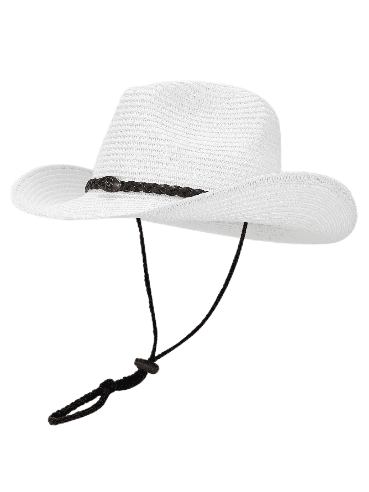 COOPLUS Straw Cowboy Hat for Women Western Cowgirl Adjustable Chin Strap Hats for Summer