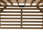 Sunjoy Cedar Wood Hot Tub Pergola 10 x 11 ft With Adjustable Canopy And Privacy Screen