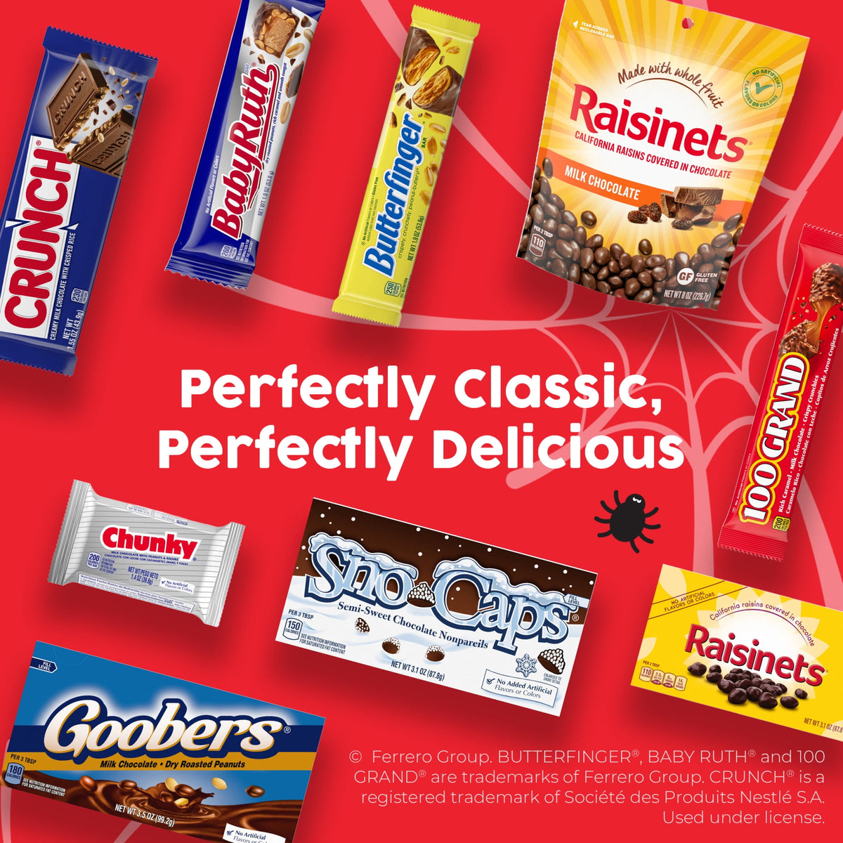 Butterfinger, CRUNCH, Baby Ruth, Assorted Halloween Candy Bag, 60 Count, 22 oz