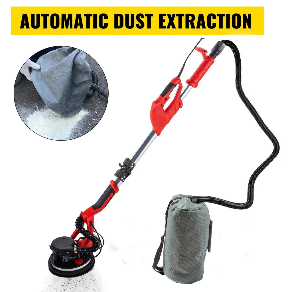 VEVOR Electric Drywall Sander 850W With LED Strip Light, Vacuum Bag And Telescope Handle