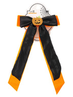 Way to Celebrate Halloween Pumpkin Long Hair Bow, Multicolor, 1 Piece, Alligator Hair Clip