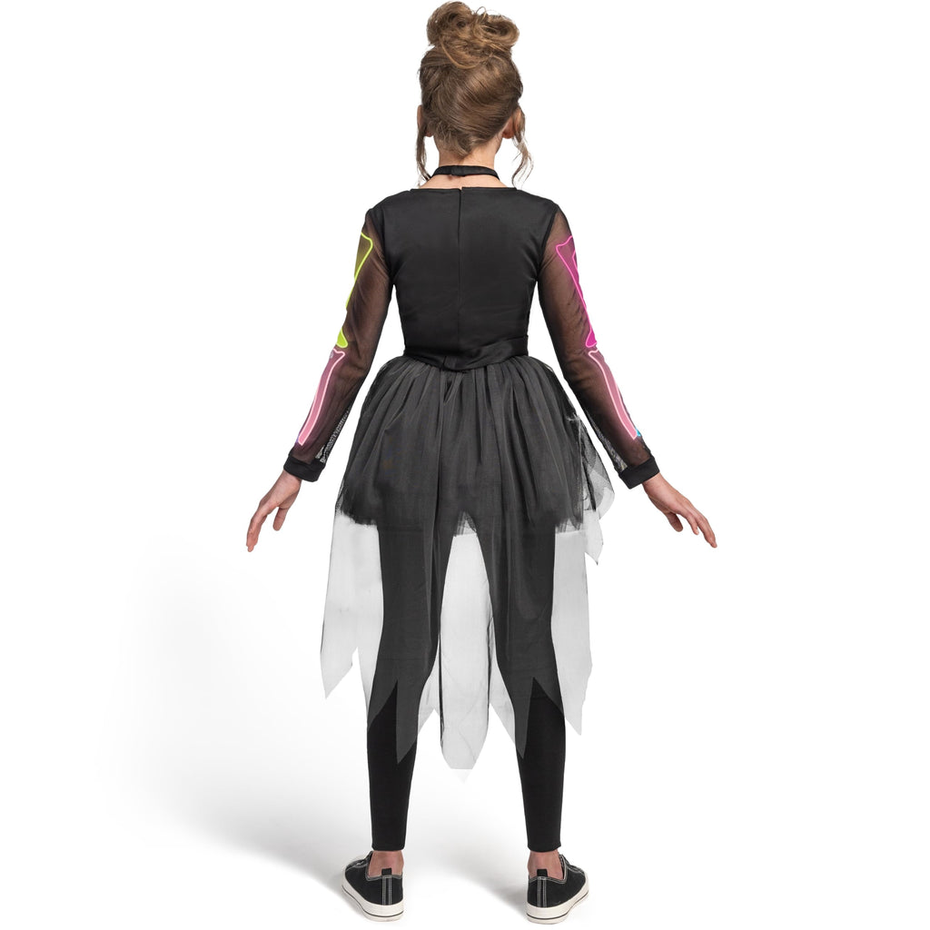 Joyfy Skeleton Tutu Dress for Girls, Skeleton Costume for Kids Halloween Dress Up Party Role Playing Cosplay