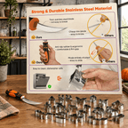 30-Piece Professional Pumpkin Carving Kit with Stencils and Stainless Steel Tools
