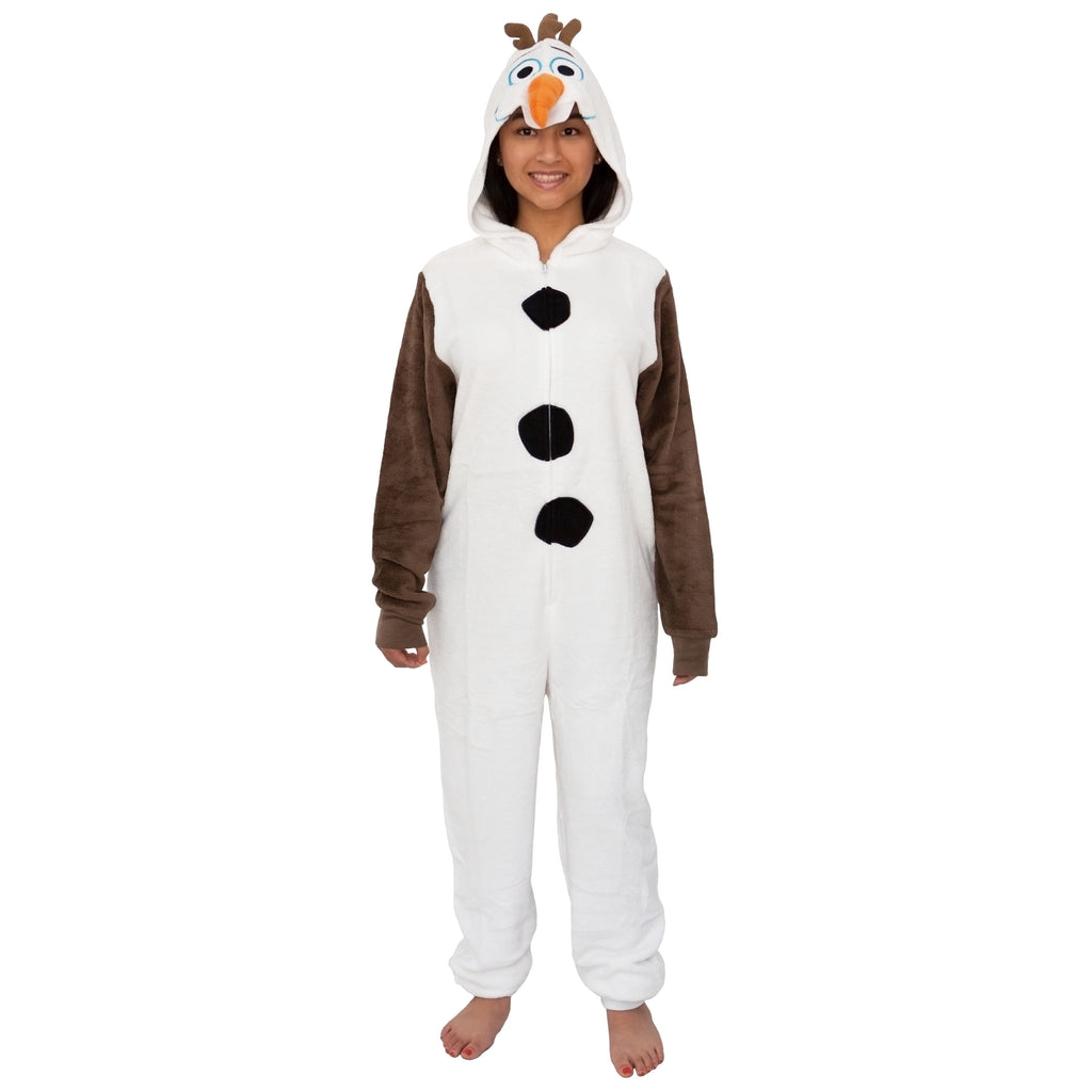Disney Frozen Olaf Adult Cosplay Costume Plush Pajama One-Piece Union Suit