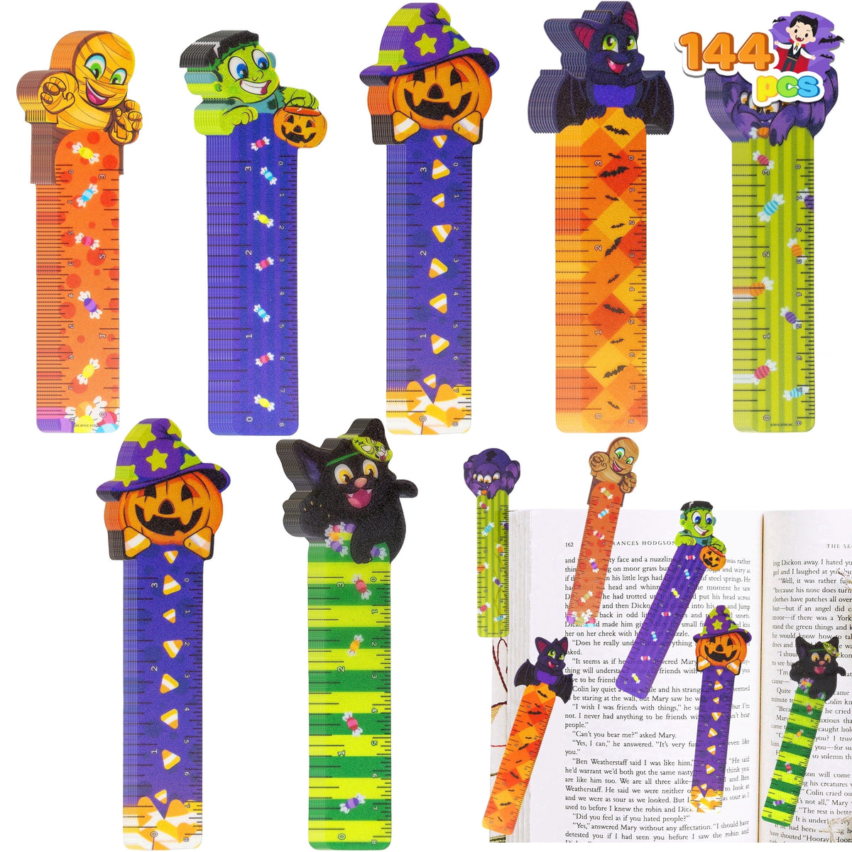 Joyfy 48 Pcs Halloween Pencils Bulk with Eraser for Kids, Colorful Pencils Stationery Pencil Set, Halloween Favors Prizes for Kids, Halloween Bulk Toys