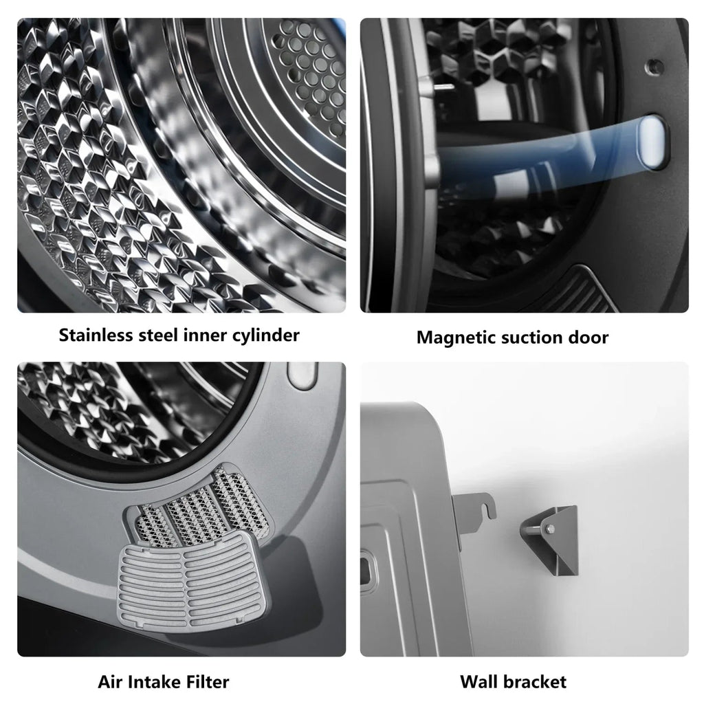 Portable Mini Clothes Dryer - White With Black Square Door