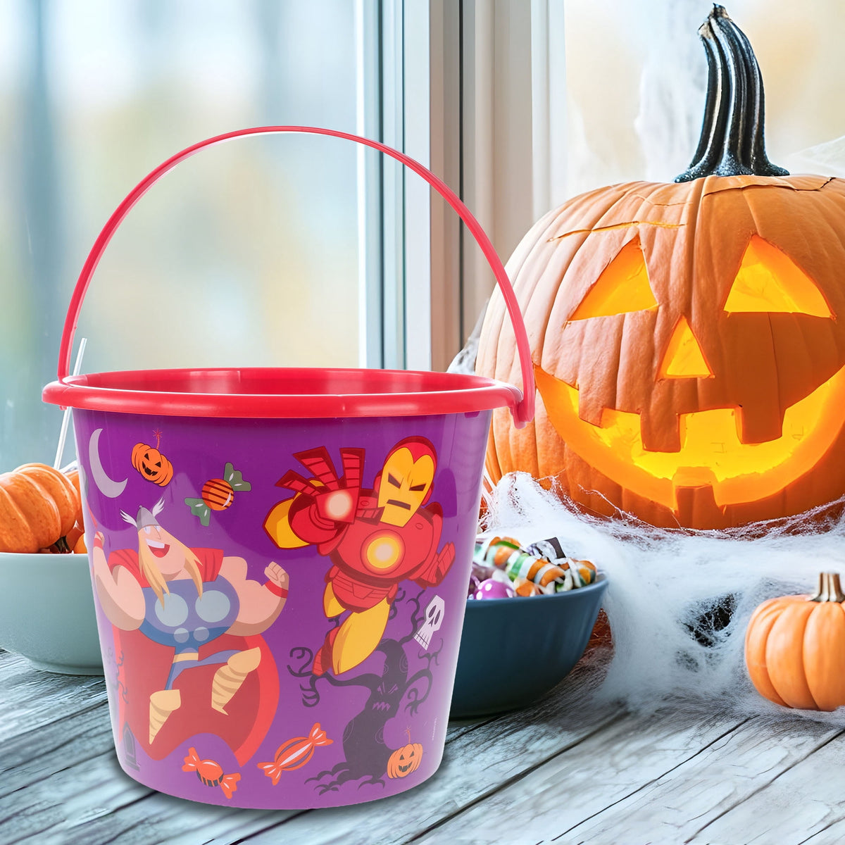 Marvel Heroes Halloween Trick-or-Treat Pail with Character Art