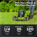 Greenworks 24V 13 Inch Brushless Cordless Lawn Mower With 4.0Ah Battery And Charger