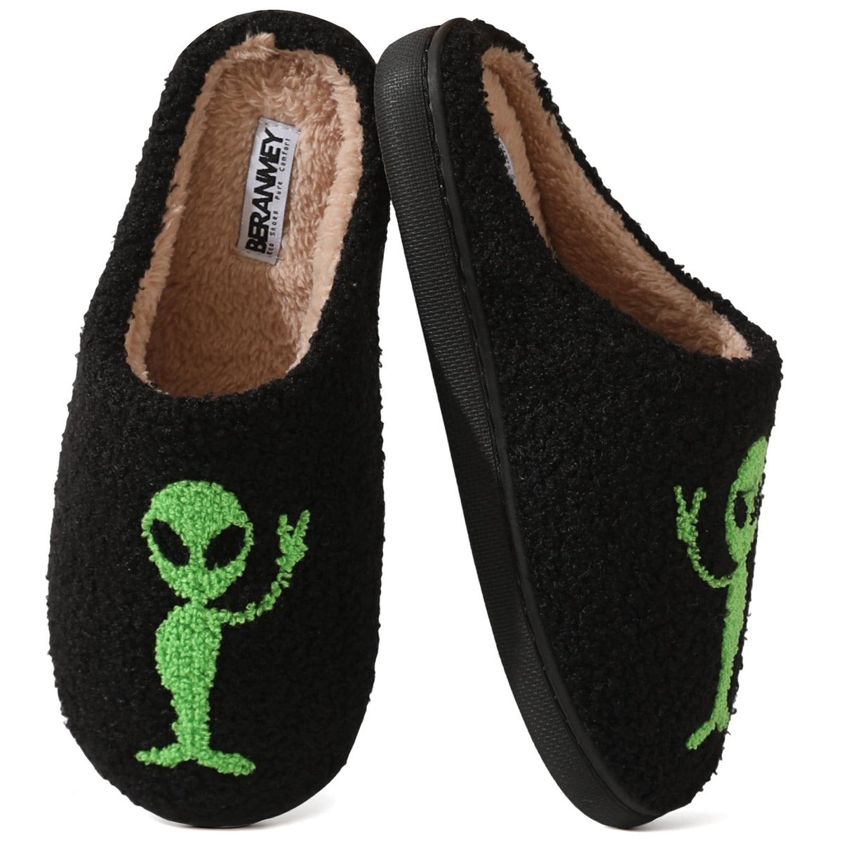 BERANMEY Halloween Slippers for Women Perfect Soft Plush Comfy Warm Slip-On Cute Womens Slippers Indoor Fluffy House Slippers for Women and Men Non-slip Fuzzy Flat Slides