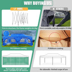 COBIZI 10x20 Heavy Duty Pop-Up Canopy Tent With 6 Sidewalls - Black