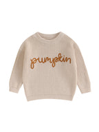 Loicainy Toddler Baby Boy Girl Halloween Knit Sweater 3 6 9 12 18 24 Months 2T 3T Long Sleeve Crewneck Letter Embroidery Pullover Autumn Winter Knitwear