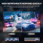 CRUA 24 inch 180Hz Curved Gaming Monitor FHD 1080P, Black - CR240DM