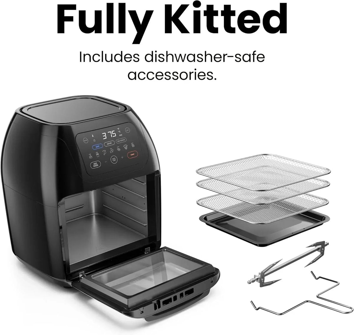 Chefman Digital Air Fryer With Rotisserie, 10 Qt, 17 Presets - CRJ38-10-RDO-V2