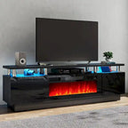 70-Inch TV Stand With 36-Inch Electric Fireplace And Adjustable Shelves