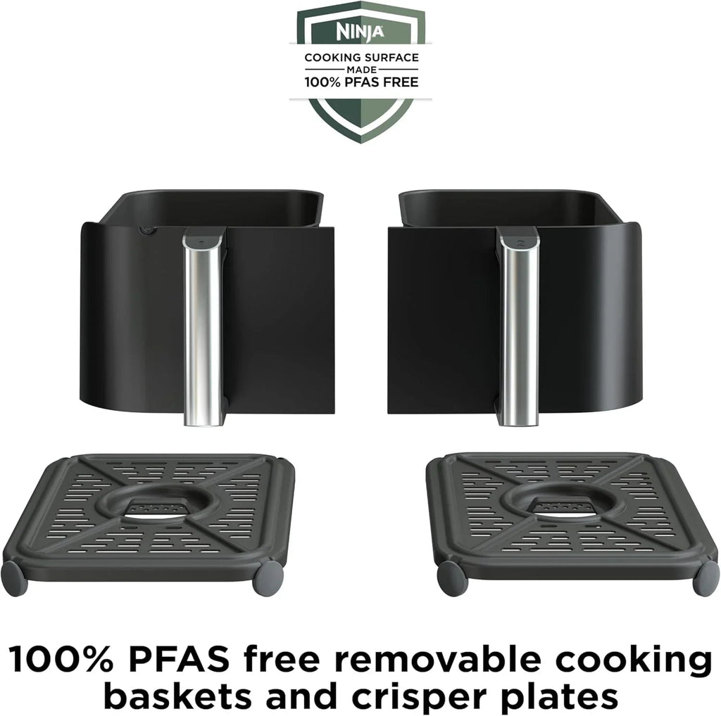 Ninja Foodi 10 QT 6-in-1 DualZone Smart XL Air Fryer, 2 Independent 5 QT Baskets, Grey - DZ550