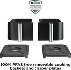 Ninja Foodi 10 QT 6-in-1 DualZone Smart XL Air Fryer, 2 Independent 5 QT Baskets, Grey - DZ550