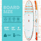 FunWater Inflatable Stand Up Paddle Board, 11 ft x 32 in x 6 in - SUP Paddle Accessories