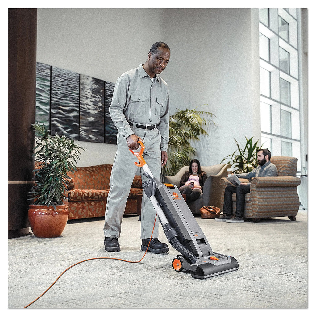 15-Inch Commercial Upright Vacuum Cleaner For Carpet And Hard Floors - Gray