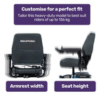 Equipmed Heavy Duty Electric Wheelchair, 20km Range, 125kg Capacity, Blue - PowerCruise Paramount
