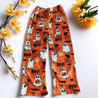 Halloween Pajama Pants for Women Men Couples Flannel Pjs Pants Fuzzy Pjs Pants Plush Pajama Bottom Costume Sleepwear Matching Pajamas Halloween Christmas Gifts