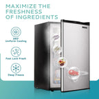 EUHOMY 3.0 Cubic Feet Single Door Compact Upright Freezer, Silver - MF-30-Y