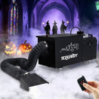 TCFUNDY 1500W Low Lying Fog Machine, Dry-Ice Effect Fogger w/ Tube, Ground Smoke Machine w/ DMX & Wireless Remote Control, Ideal Atmosphere Maker for Halloween, Parties, Weddings and Stage
