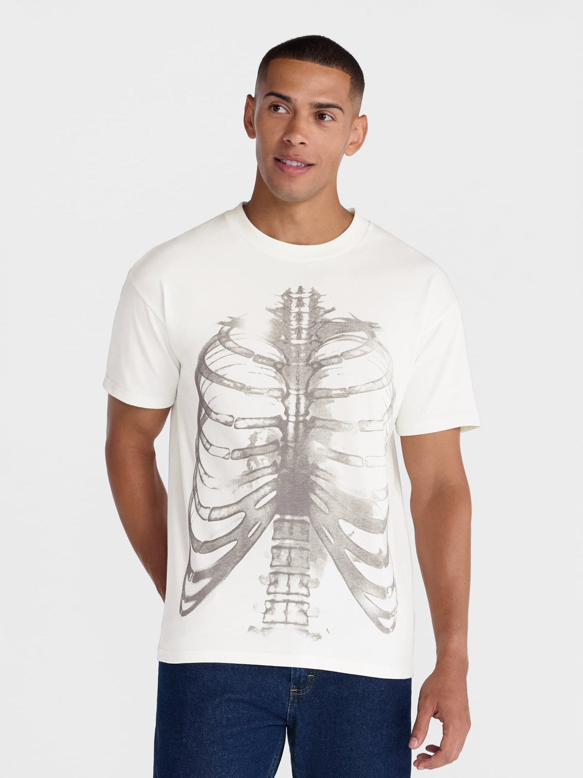 Halloween Boxy Fit Chest X-Ray Graphic Tee Shirt, Men's Sizes XS-4XLT